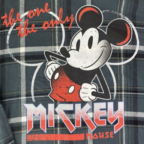 The Disney Store Vintage Shirts Men Mickey Mouse Flannel Button Up 2XL - Picture 7 of 15
